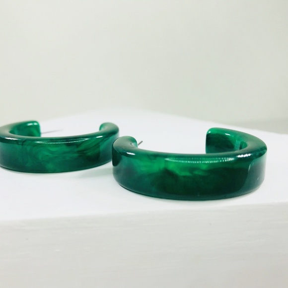 Green Thick Hoops - Picture 2 of 5